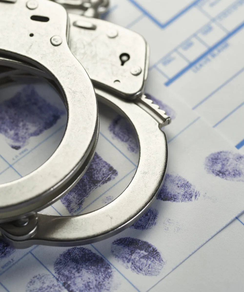 Handcuffs on fingerprint scans